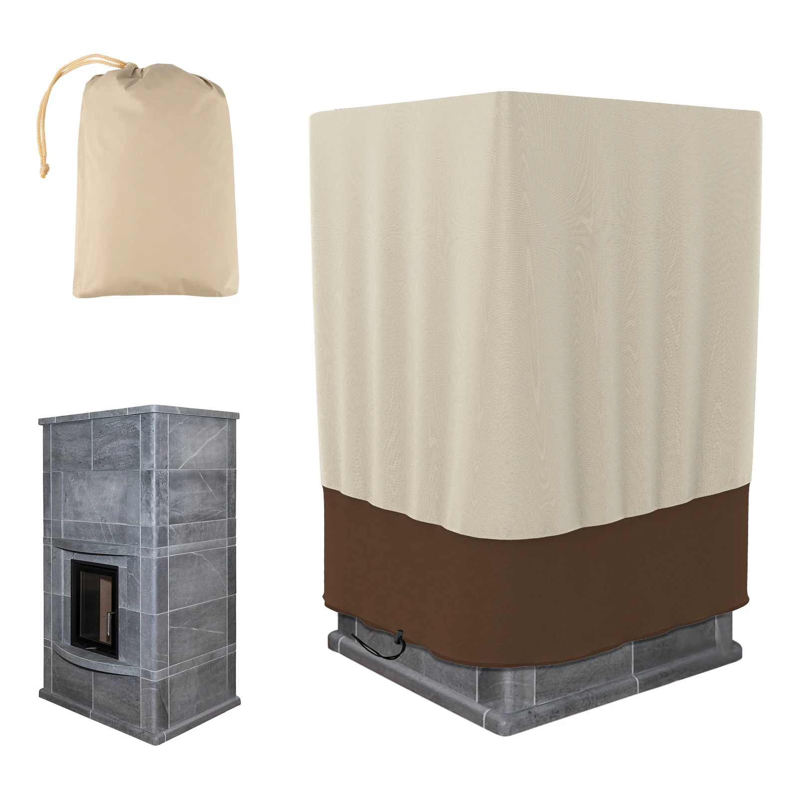 

Dustproof Waterproof Sun Shade Fire Column Protective Cover Protector for Patio Outdoor Fire Column Cover Fire Column Cover