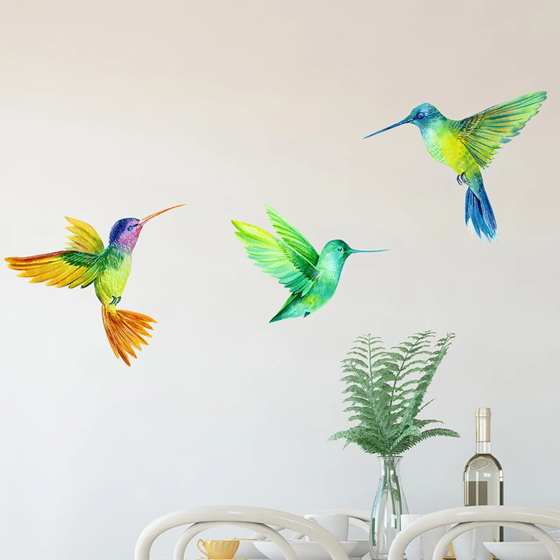 

Hummingbird Wall Sticker Cartoon three hummingbirds decoration and beautification wall stickers