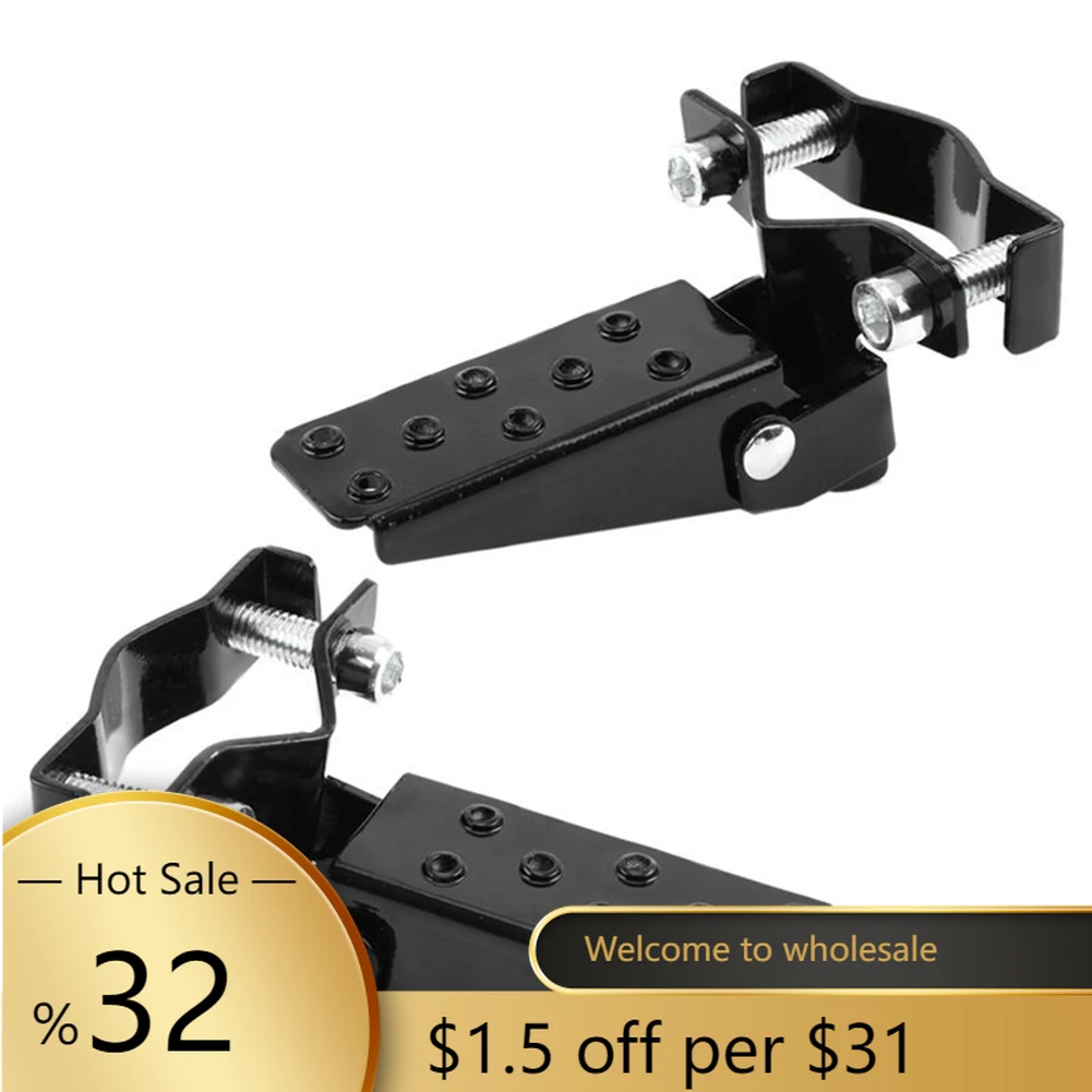 

Bicycle Retro Fork Foot Step Peg Chrome Motorcycle Clamp-on Steel Foldable MTB Bike For 24mm-38mm Diameter Front and Rear Pedal