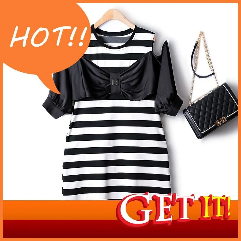 

Женское элегантное шикарное платье, привлекательное облегающее платье с круглым вырезом и бантом, с открытыми плечами и горизонтальными по...