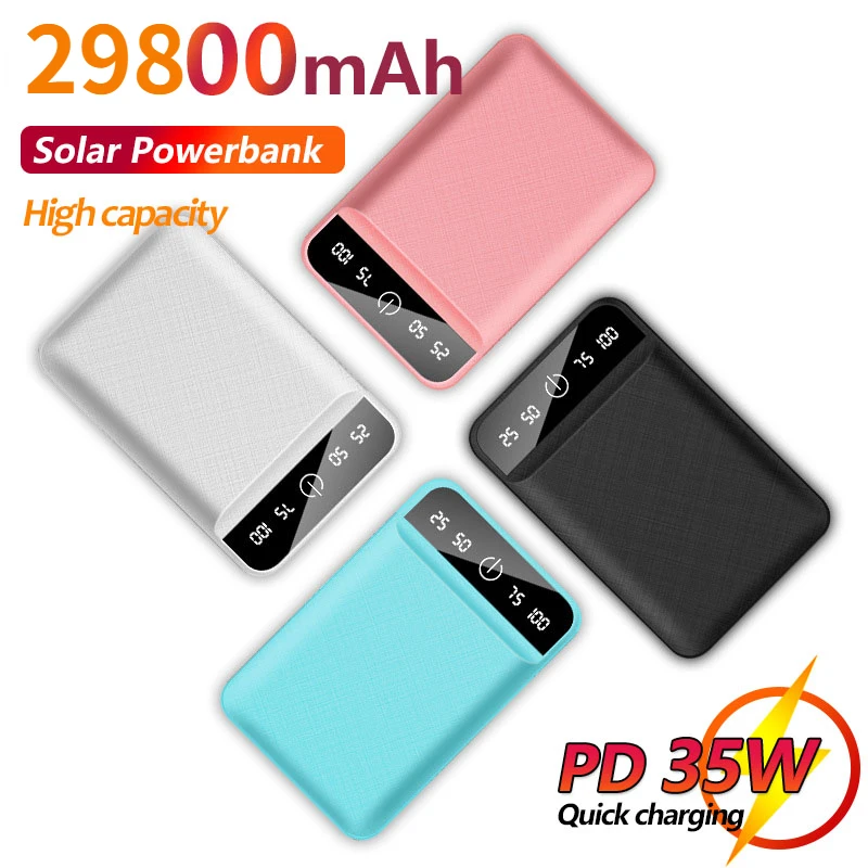 

Portable External Battery Charger for IPhone Xiaomi Samsung 29800mAh Mini Power Bank Digital Display High Capacity Mobilephone