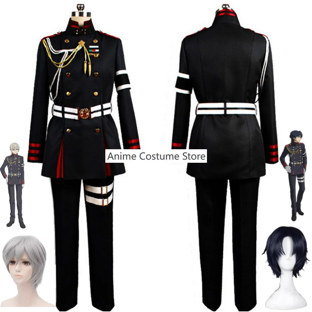 Парик для косплея Hiiragi Shinya из аниме &quotсераф конца&quot военная униформа аксессуары