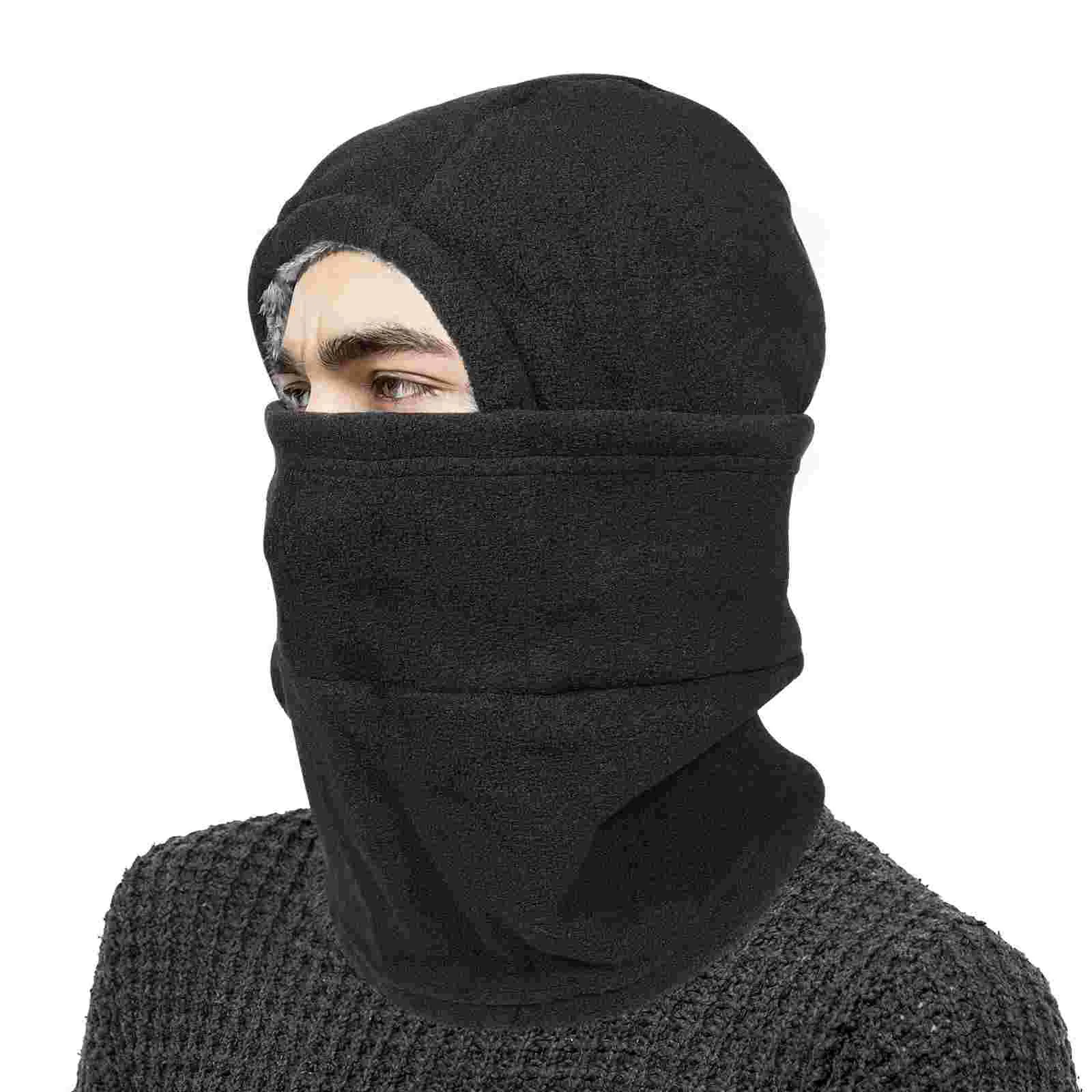 

Warm Keeping Hat Thermal Plush Face Cover Hoodies Boys Outdoor Men Unisex Warm-keeping Mask Neck Covering