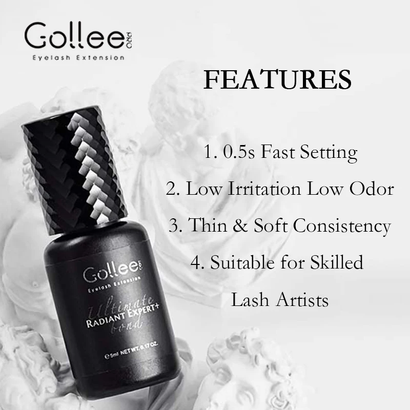 Gollee 0. Быстросохнущий клей для наращивания ресниц Pro Клей 5 мл Водостойкий