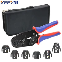 ratcheting wire crimper pliers for heat shrink nylon non insulated insulated connectors ferrule terminals yefym tools