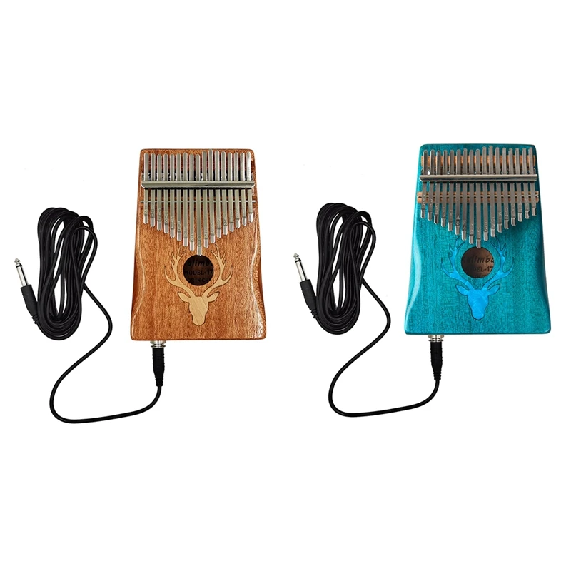 

17 Keys Kalimba Thumb Piano Mahogany Body Thumb Piano Musical Instrument Kalimba with Audio Input