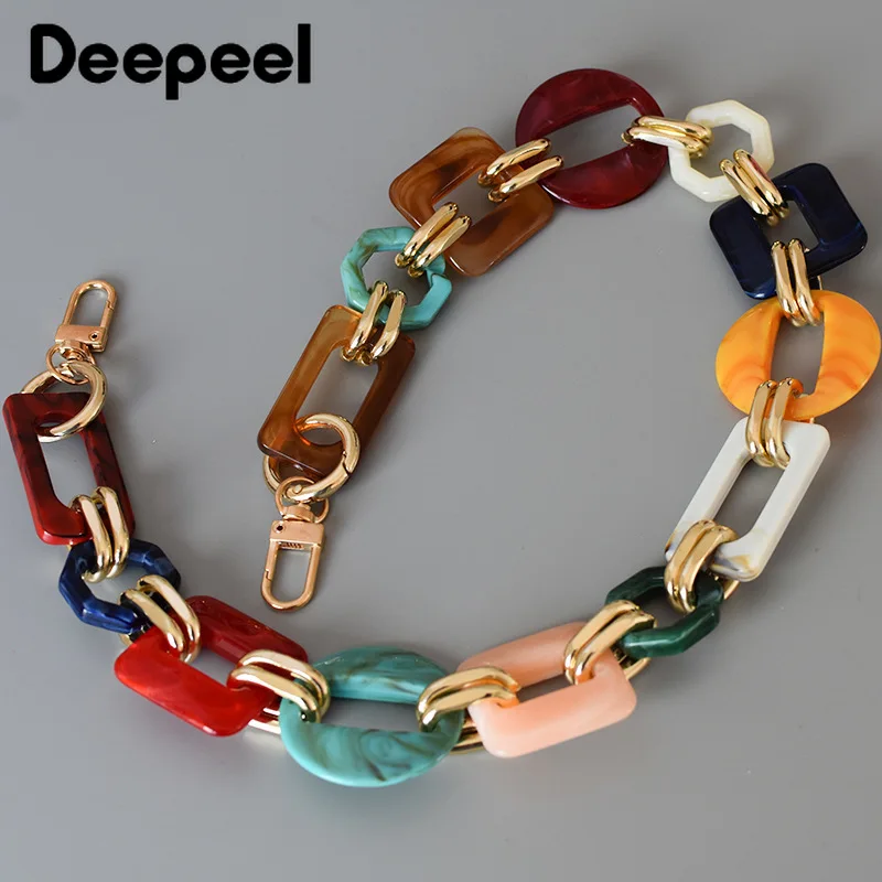 Deepeel 60cm Fashion Acrylic Color Bags Chain Strap Women High Quality Shoulder Straps Crossbody Bag Handbags Chains Accessories