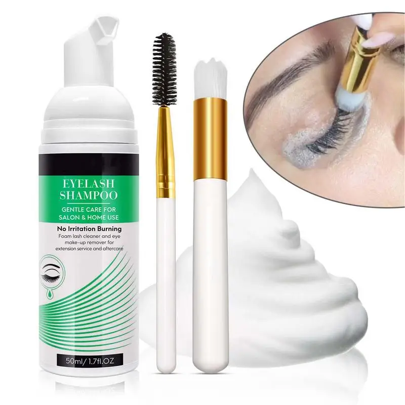 

Eyelash Cleaning Foam Shampoo 50ml Gentle Bubble Cleaner For Eyelashes Extensions Makeup Remov Eyelid Wash Mousse For Salon Home