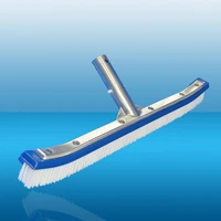 18 inch curved swimming pool wall brush aluminum handle spa wall floor pond corner cleaning brush walls scrubber accessories