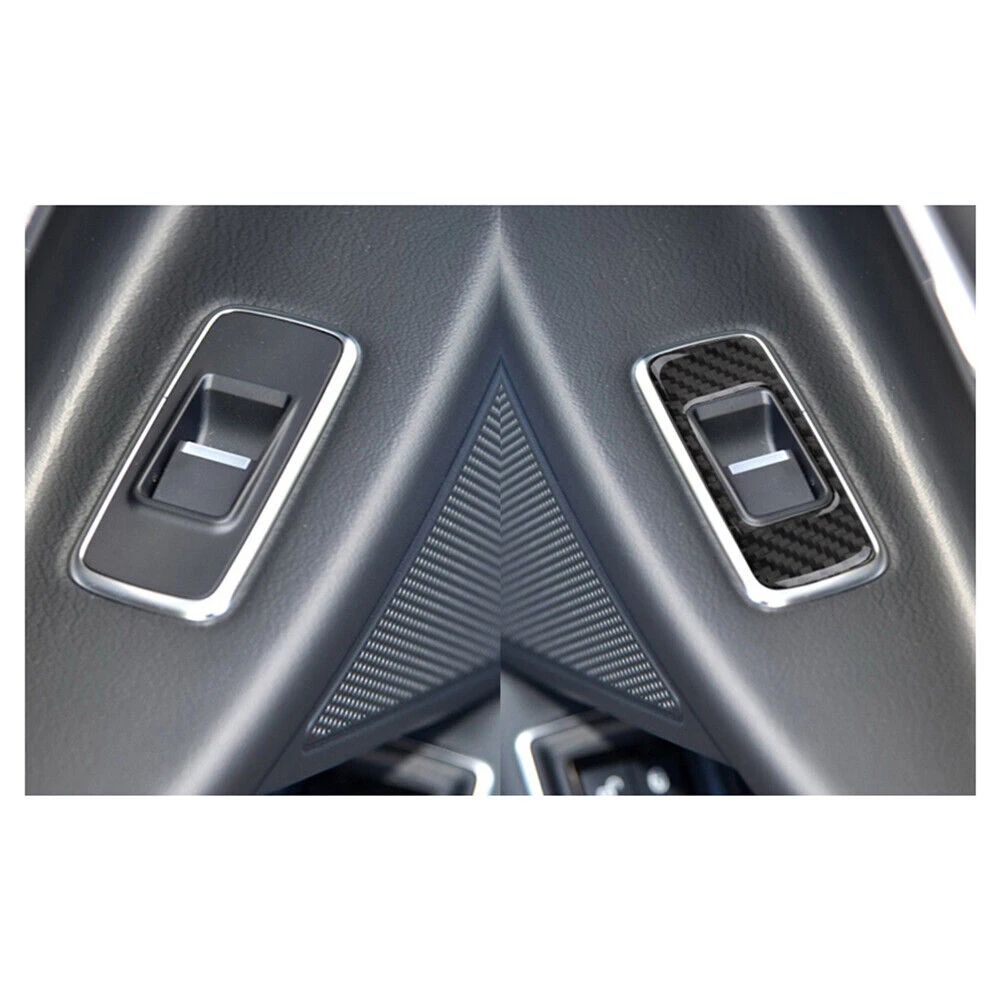 

Durable Button Panel Trim Cover Decor Kit Set Sticker Car Carbon Fiber Control Button Key Panel Decoration Set