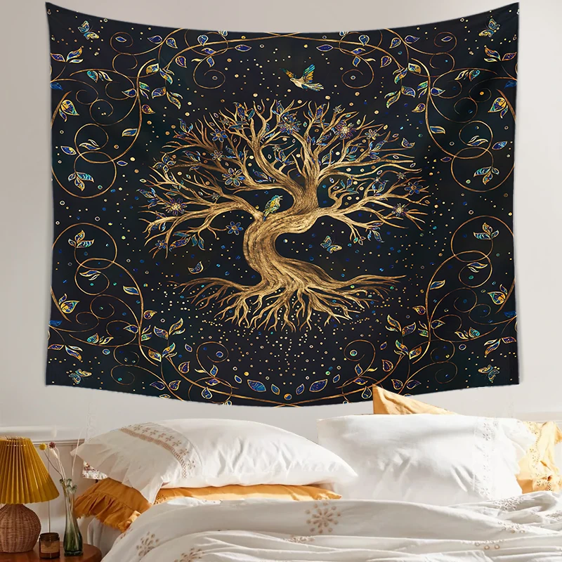 

Tapestry Life Trees Tapestry Wall Hanging Bohemian Decorative Tapestry Hippie Yoga Mat Blanket Bohemian Plant Print