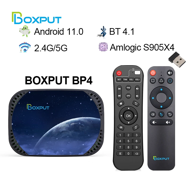 

BOXPUT BP4 TV BOX Android 11 Amlogic S905X4 Dual Wifi AV1 1000M Support 4K Google Voice Assistant Media Player HK1 RBOX X4/X4S