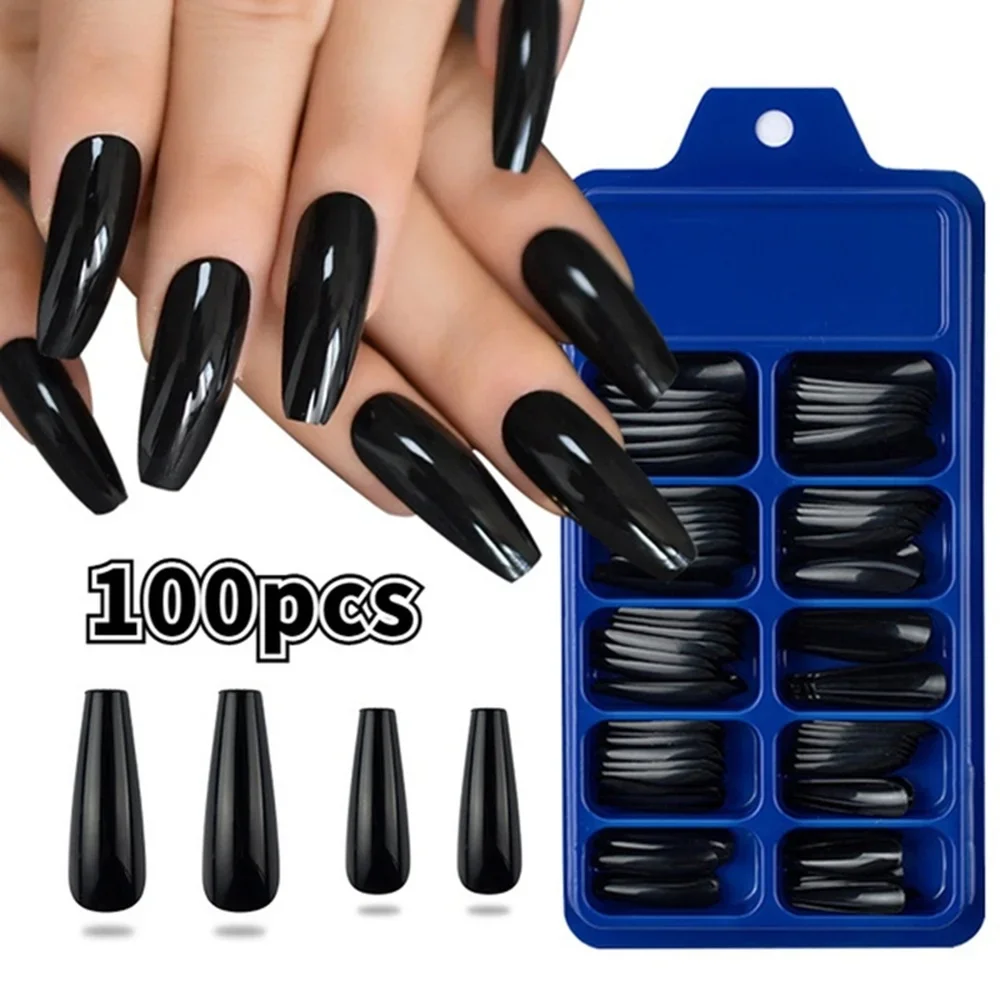 

20pcs Solid Color Matte Super Long Coffin Fake Nails Tips for Extension Manicure Art Wholesales Press on Ballet Fake False Nails