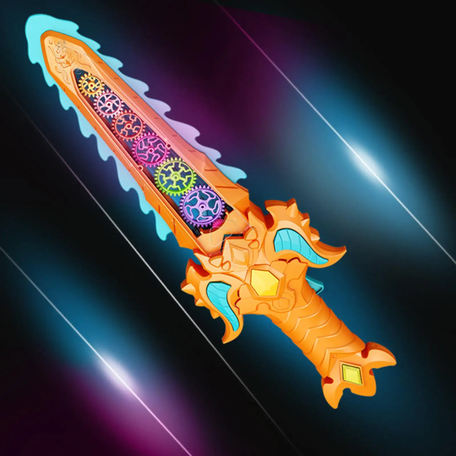 Электрический звуковой и световой меч прозрачного дизайна с подвеской на батарейках, видимый игрушечный подарок детям для мальчиков и малышей.