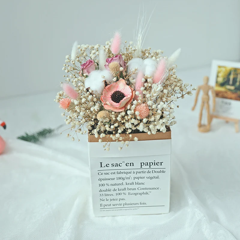 

Dried Flower Pampas Grass Star Anise Whisk Lotus Rabbit Tail Gallier Natural Dried Flowers Bouquet Light Luxury Room Decoration