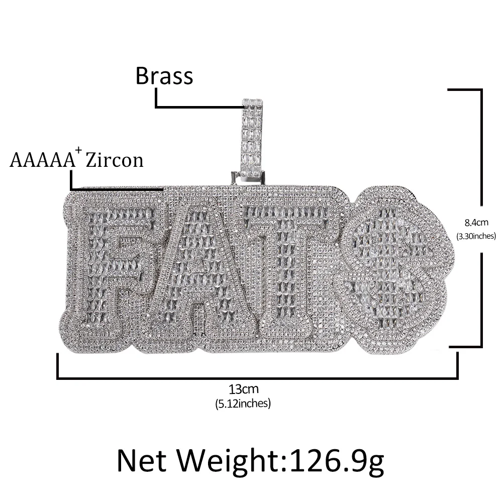 Uwin Custom Baguette Cz Name Pendant Rappers Personalized Hip Hop Jewelry Iced Out Cubic Zirconia Letters Necklace For Women