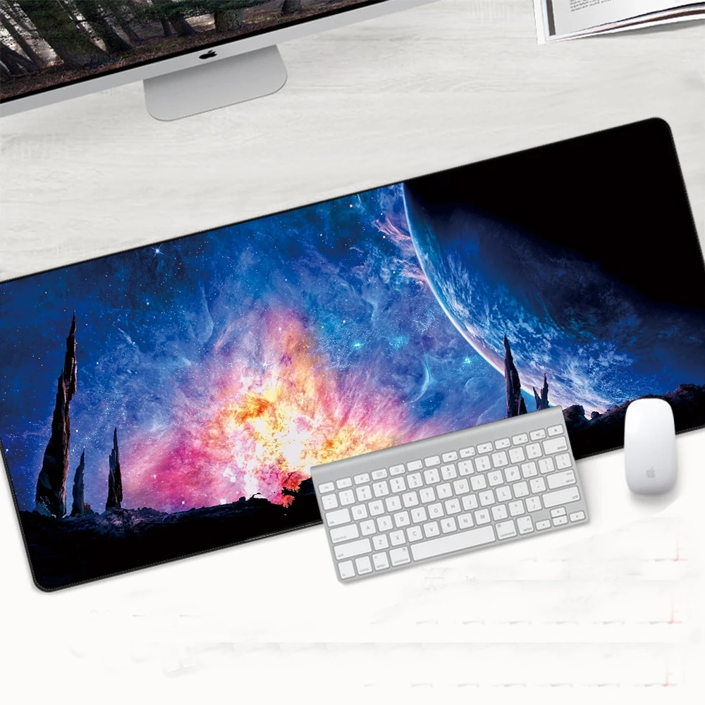 

Space Mat Universe Art Mouse Pad Gamer Computer Large Custom Mouse Mat keyboard pad Desk Mats Soft Gamer Anti-slip Mice Pad