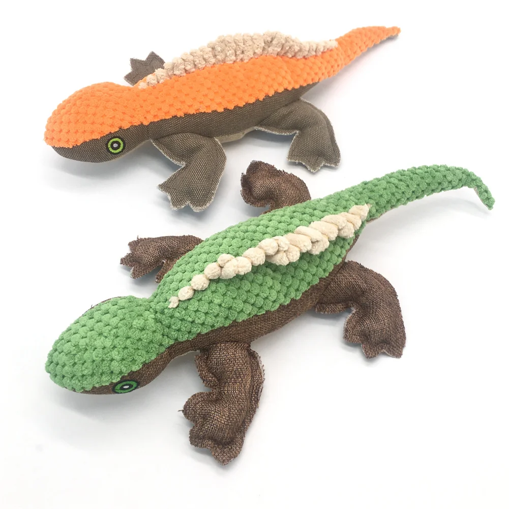 

Dog Chew Toys for Small Large Dogs Bite Resistant Plush Lizard Squeaky Duck Toys Interactive Squeak Molar Chewing Puppy Toy