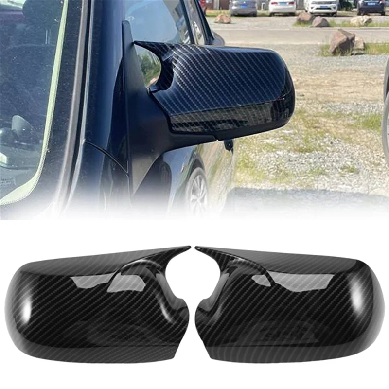 

Car Rearview Mirror Covers for Mazda 3 06-12 Mazda 6 03-12 Mirror Modified Horns Carbon Fiber Shell Reverse Caps Trim
