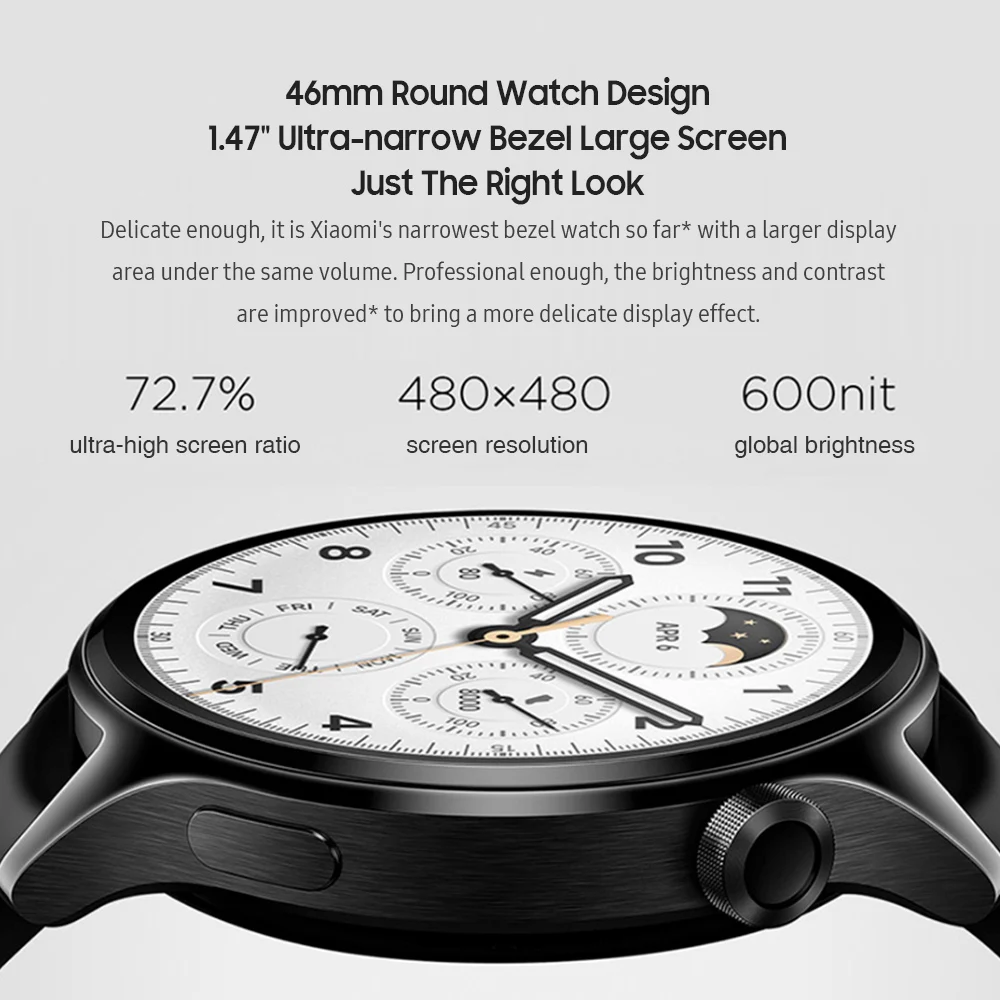 Спортивные Смарт-часы Xiaomi Watch S1 Pro водостойкие до 5 АТМ AMOLED дисплей 1 47 дюйма