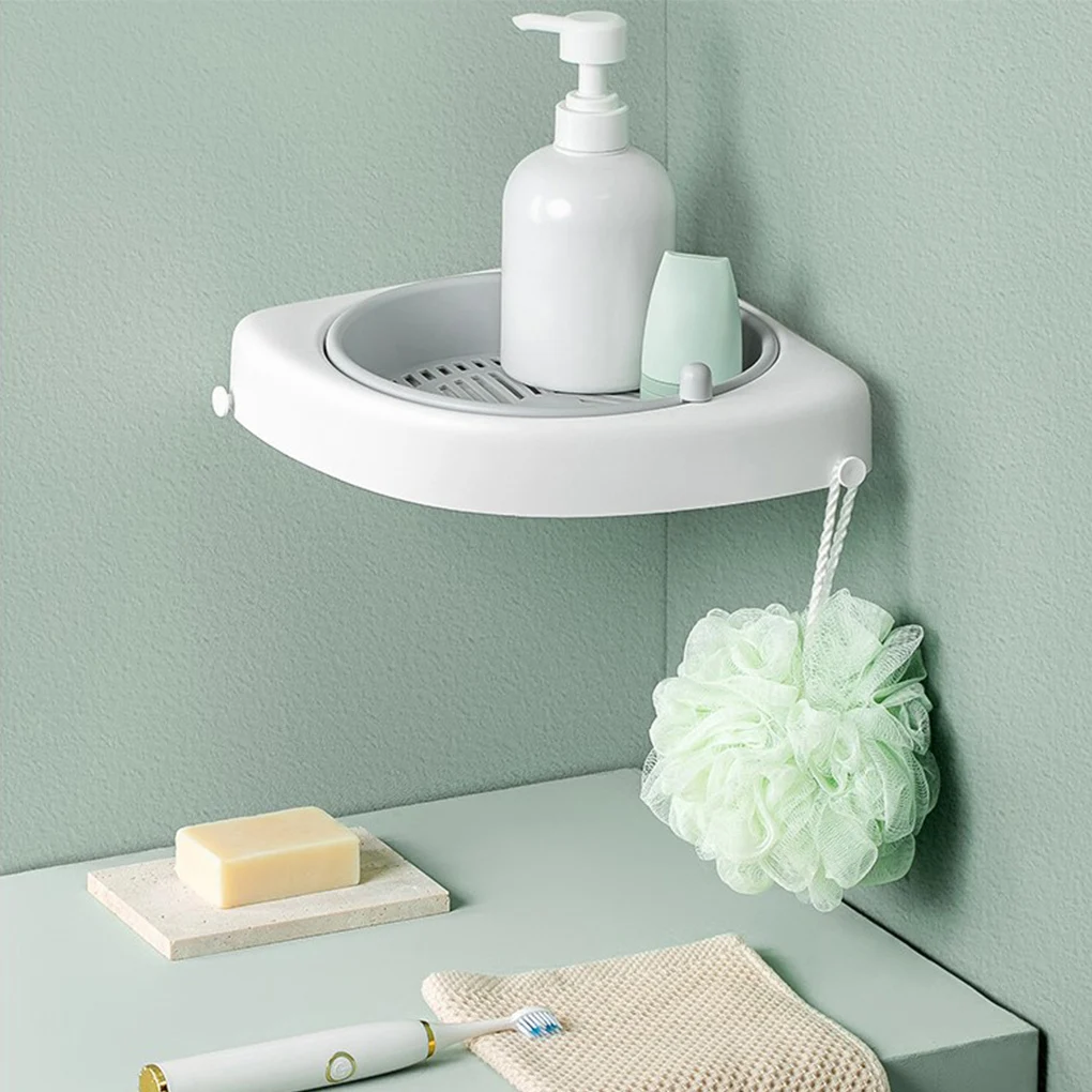 

1pc Corner Shelf Bathroom Shelf Hanging Wall Corner Storage Rack Shower Shelf Kitchen Organizer Rack Bathroom Toilet Accessories