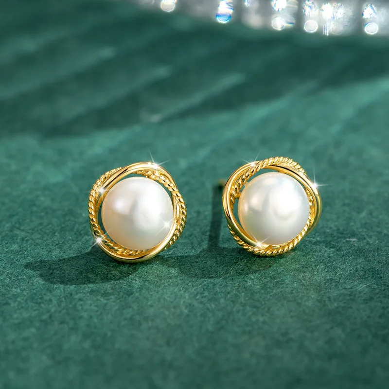 Pendientes de perlas naturales delicadas para mujer, bisutería coreana, regalo para chica, joyería al por mayor, novedad de 2022