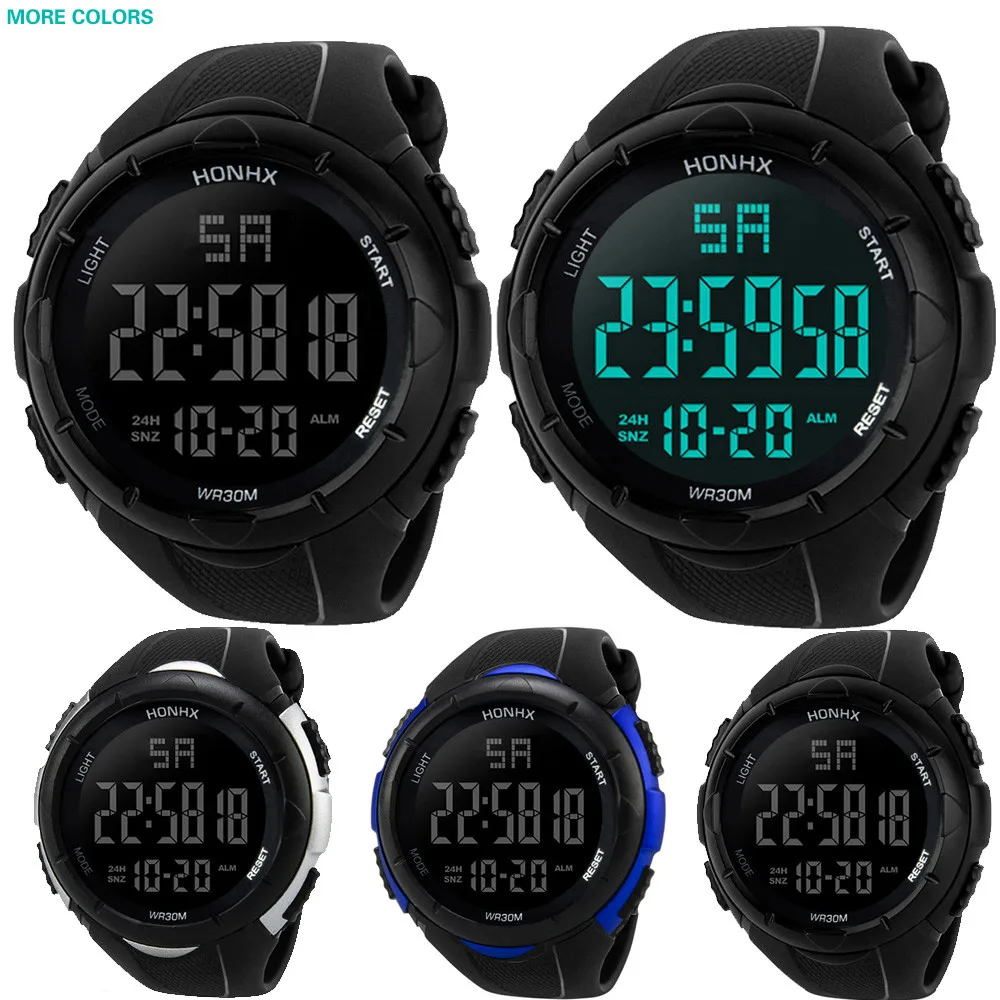 

Luxury Men Analog Digital Military Sport Led Waterproof Wrist Watch Sport Timing Watch Intelligent Electronic Watch Montre @40