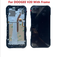 new original doogee v20 lcd display with frame touch screen digitizer assembly replacement glass for doogee v20 phone