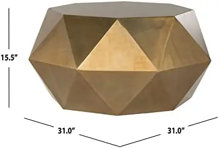 

Collection Astrid Geometric Brushed Brass Faceted Coffee Table Balloon dog Collect book Decorations for bedroom Flatback resin O