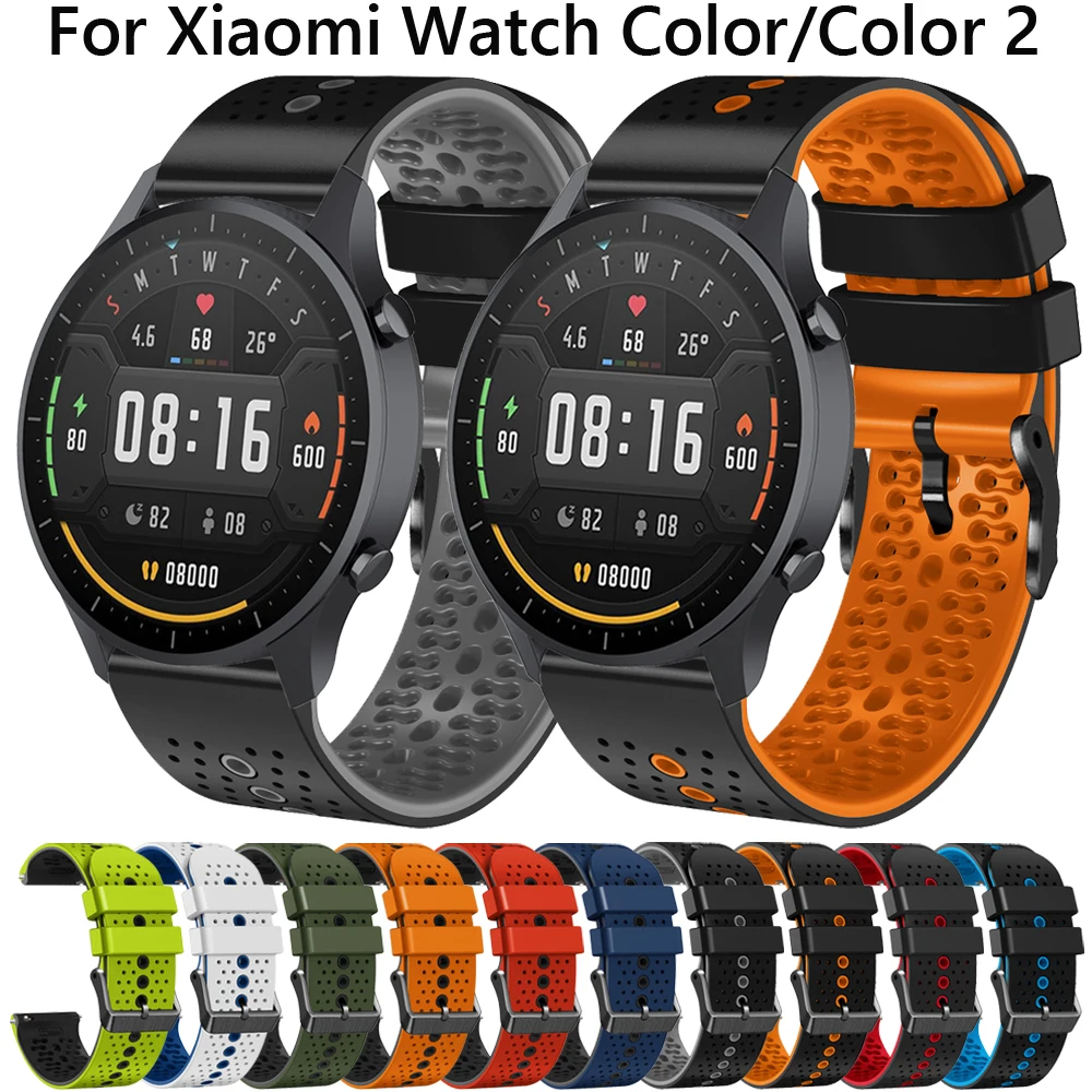 Ремешок силиконовый для Xiaomi Mi Watch Color 2 браслет смарт-часов S1 Pro/Active S2 42 мм 46 22
