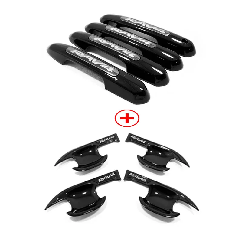 

Черная дверная ручка, аксессуары для Toyota RAV4 2019 2020 2021 2022, внешняя модификация, Стайлинг