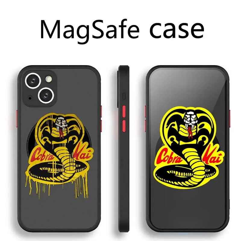

Cobra Kai Logo Phone Case Transparent Magsafe Magnetic Magnet For iPhone 13 12 11 Pro Max Mini Wireless Charging Cover