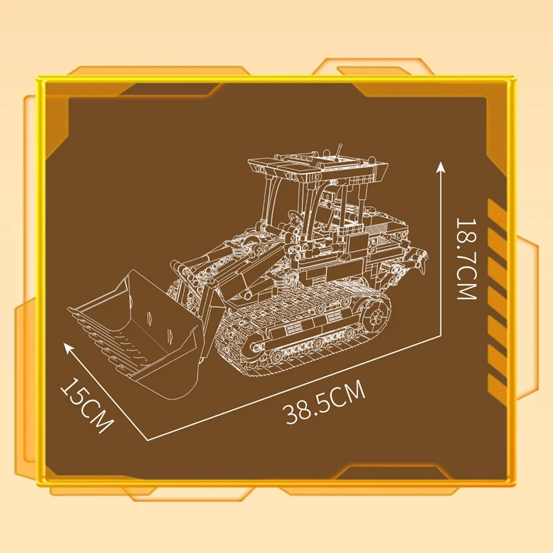 Конструктор Mould King 17098: Техническая модель радиоуправляемого гусеничного погрузчика, набор для сборки, инженерный грузовик, подарок на Рождество для детей (art.: 3920da627baff) - 3920da627baff