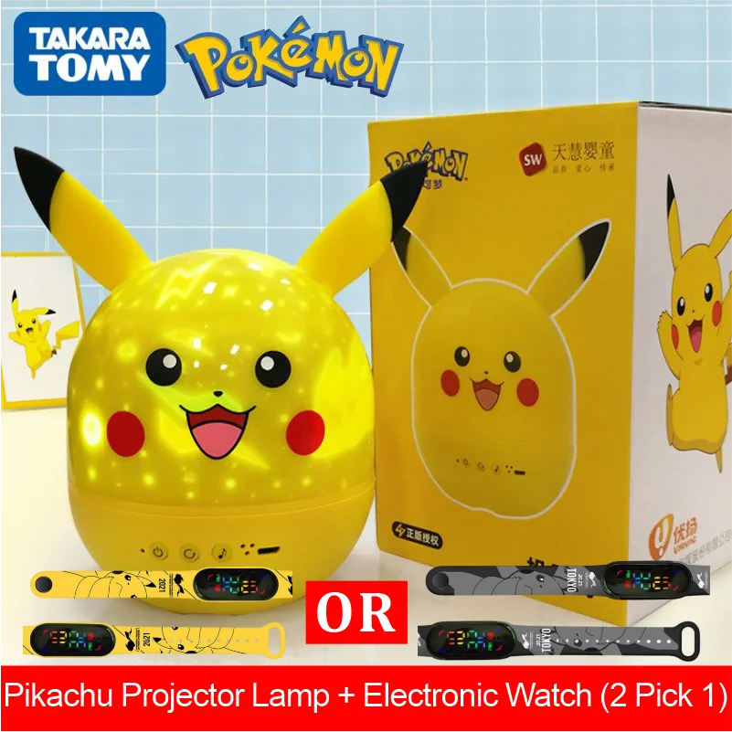 

Оригинальная проекционная лампа Покемон Пикачу с дистанционным управлением вращающаяся музыкальная шкатулка Милая спальня ночник игрушка детский подарок на день рождения