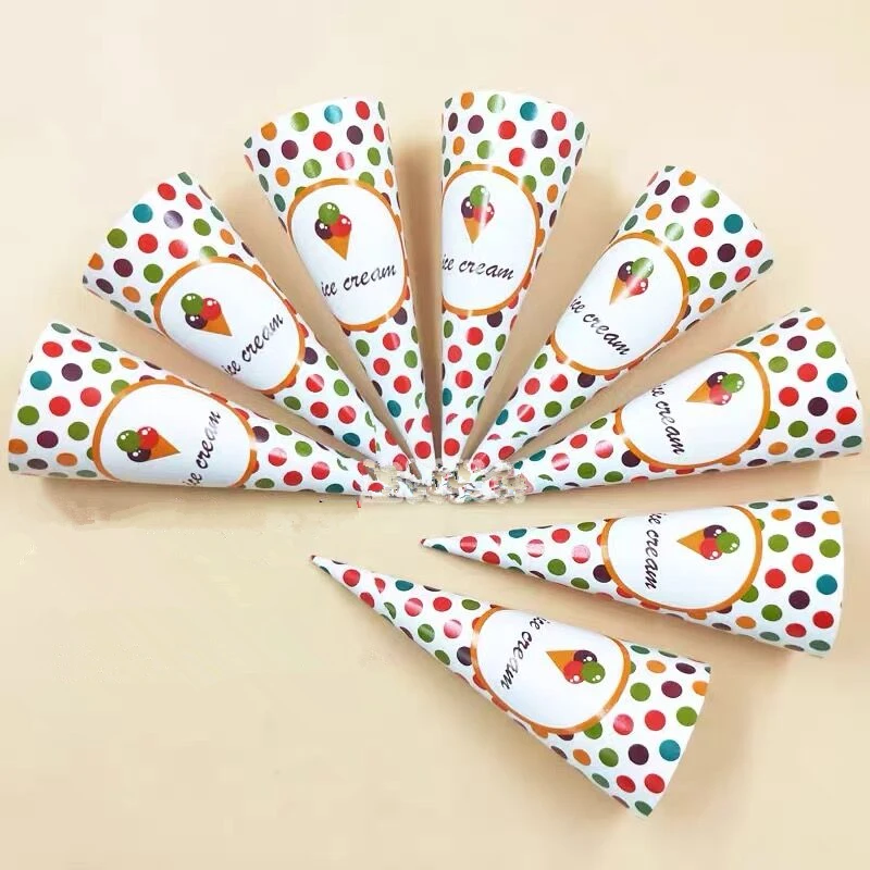 1000Pcs/ партия мороженого конуса бумажный чехол одноразовые конусы поднос рукав DIY
