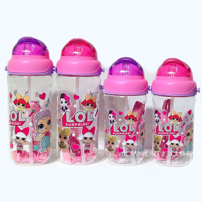 

420/560 ML Original LOL Surprise Strap Portable Straw Cup Cartoon Anime Children's Lols Dolls Pattern Cups Girls Straws Bottle