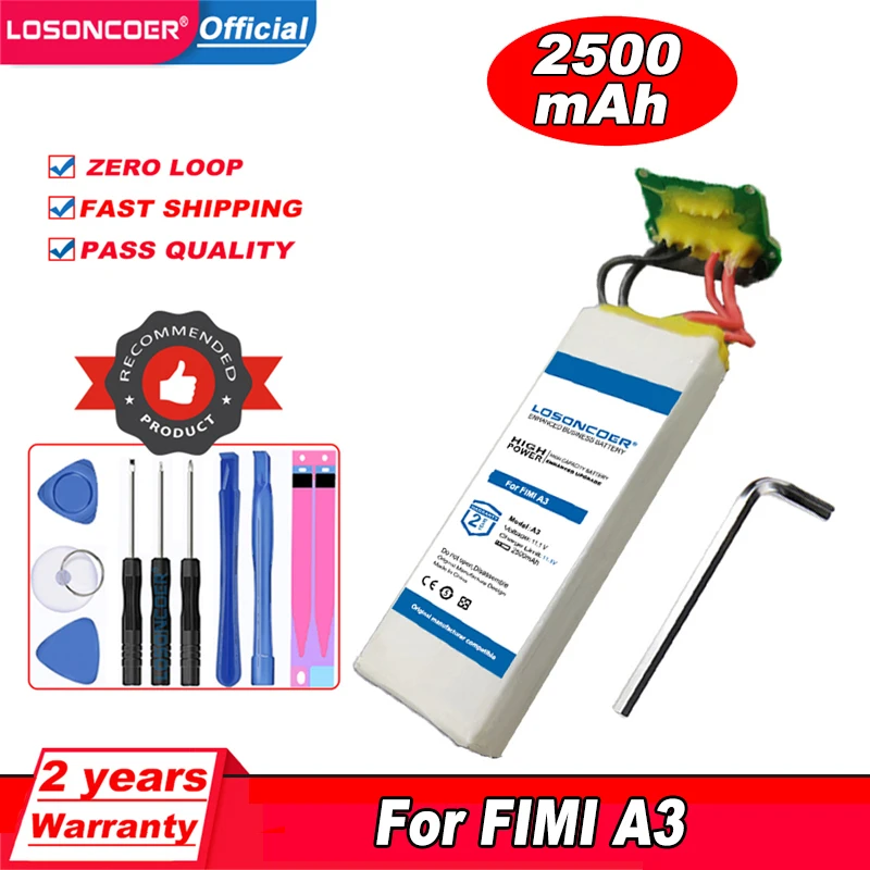 LOSONCOER 2500 мАч 3S аккумулятор для FIMI A3 RC Дрон Квадрокоптер запасные части