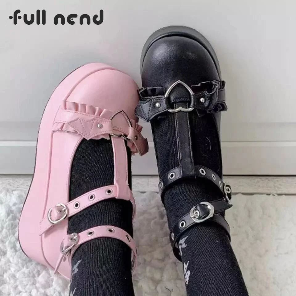 

Spring Brand 2023 New Female Lolita Cute Mary Janes Pumps Platform Wedges High Heels women's Pumps Sweet Gothic Punk Shoes Woman