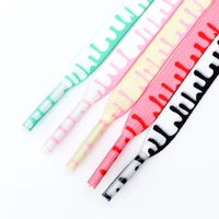 1 pair ice cream shoelaces for sneakers mandarin duck powder green shoe laces flat flowing shoelace colorful flower shoe strings