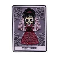 loungefly beetlejuice tarot brooch metal badge lapel pin jacket jeans fashion jewelry accessories gift