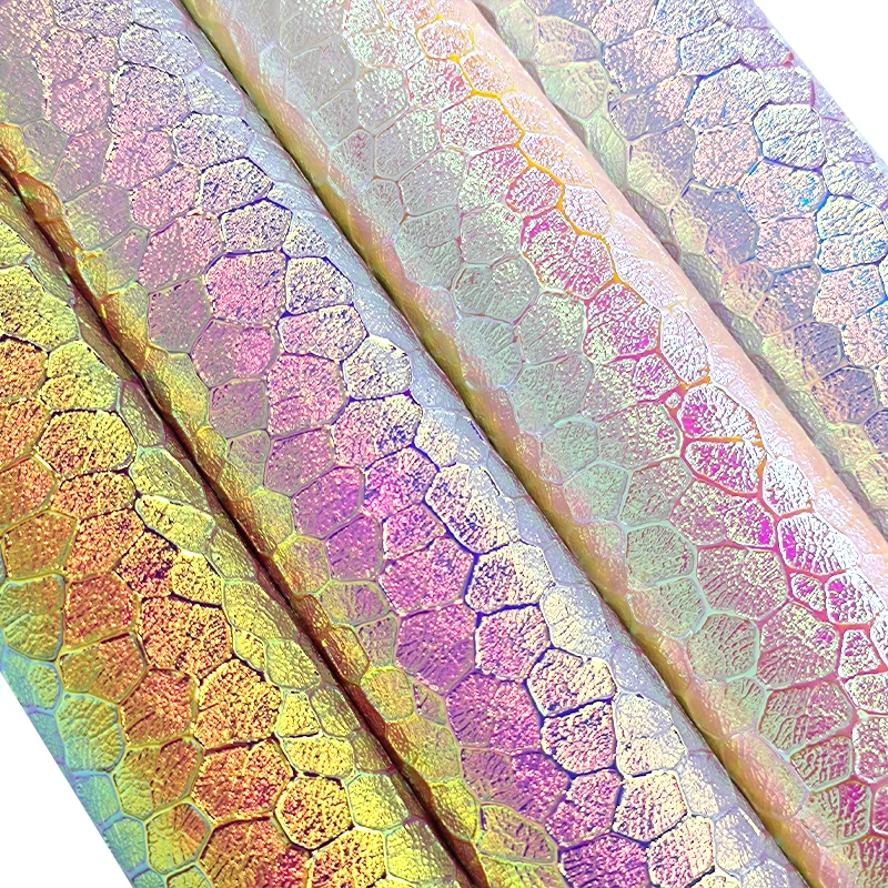 

Honeycomb Embossed textured Holographic Spunlace Fabric Sheet for Making Bag Decoration Earring Shoe Craft 30x137cm Sheets