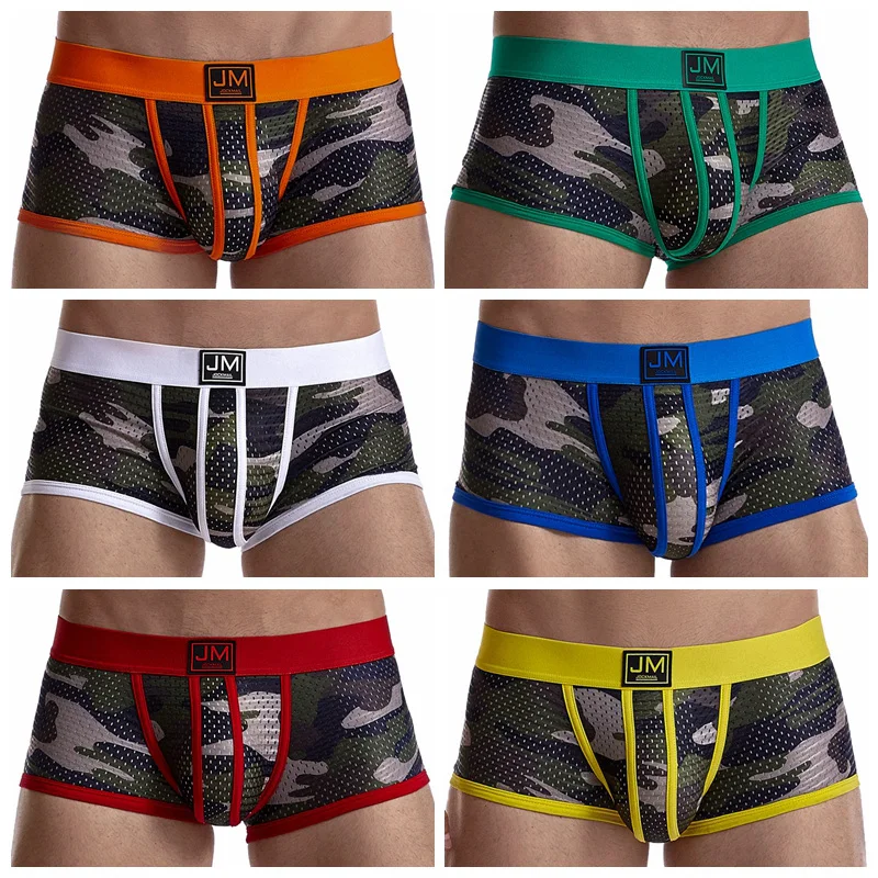 Трусы-боксеры JOCKMAIL мужские с заниженной талией камуфляжные дышащие трусы из