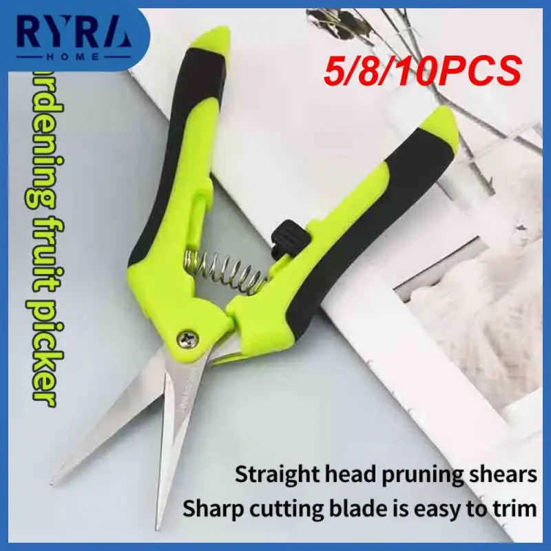 

5/8/10PCS New Multifunctional Fruit Flower Branch Shears 2023 Straight Elbow Garden Gardening Scissors Stainless Steel