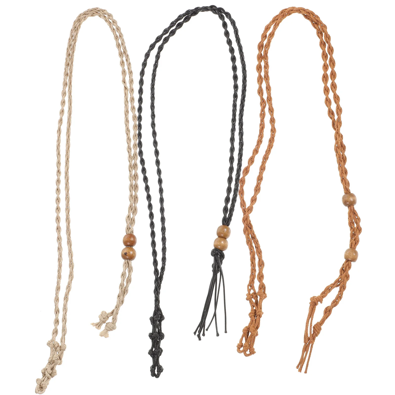

3 Pcs Accessories Mesh Woven Necklace Gemstone Crystal Necklaces Cage Rope Braided Pendant Holder Chain