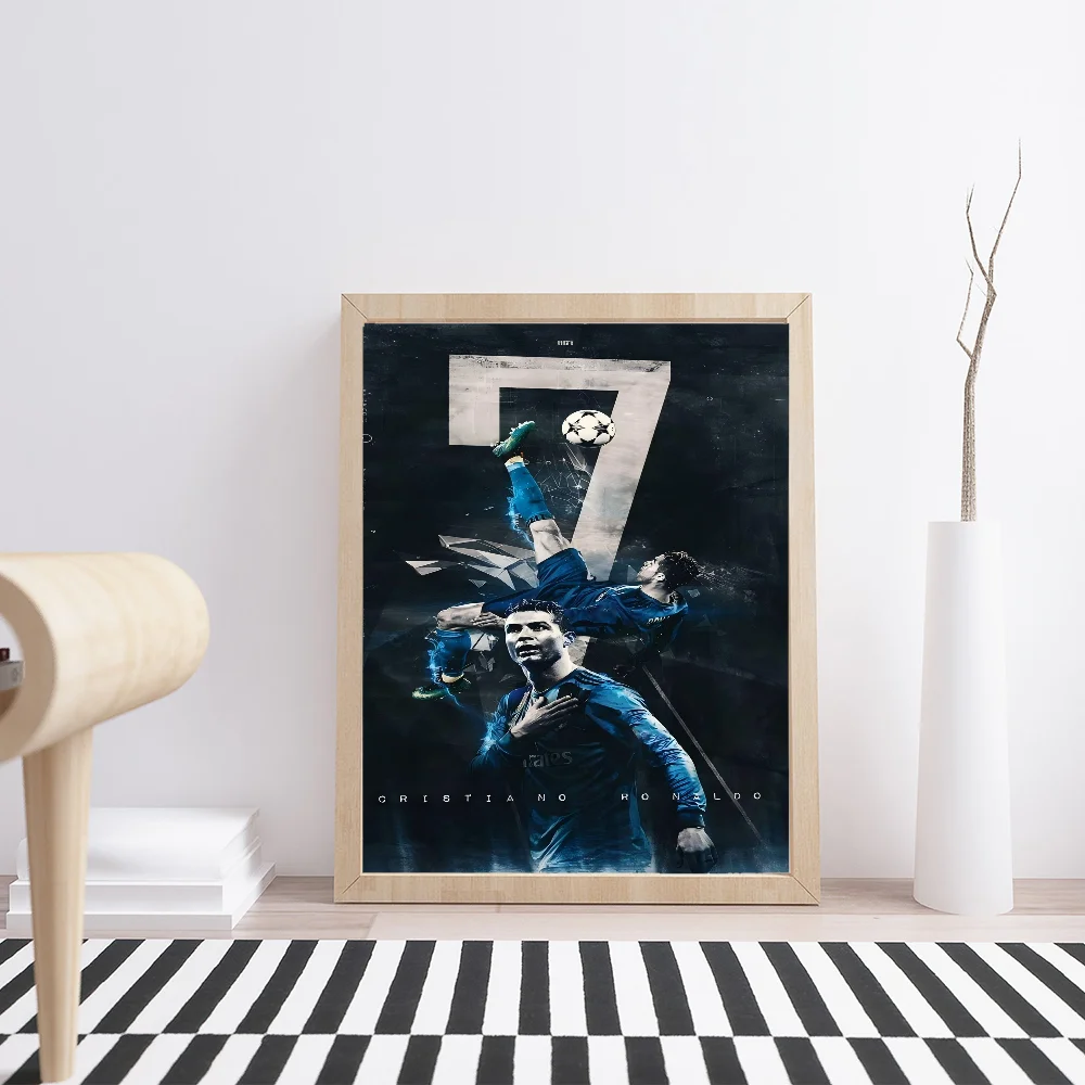 Football Superstar CR7 Self-adhesive Art Poster Waterproof Paper Sticker Coffee House Bar Posters Wall Stickers