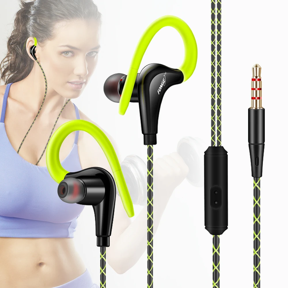 

Original Sports Earphone Super Bass Headphones Sweatproof Running Headset With Mic Ear Hook For All Mobile Phone xiaomi