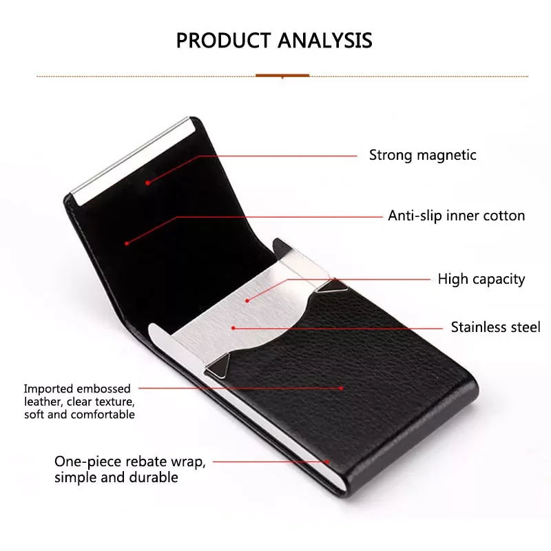 

Smoking Accessories Cigarette Case 1 PC Cigar Storage Box Stainless Steel Multifunction Card Cases PU Tobacco Holder