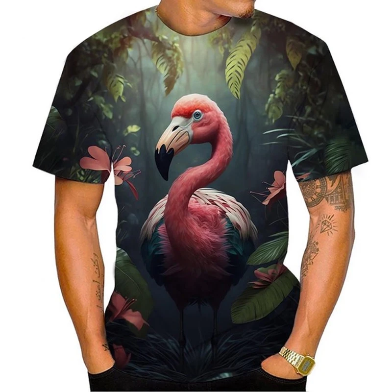 Оригинальные Модные Забавные футболки с рисунком фламинго индивидуальные