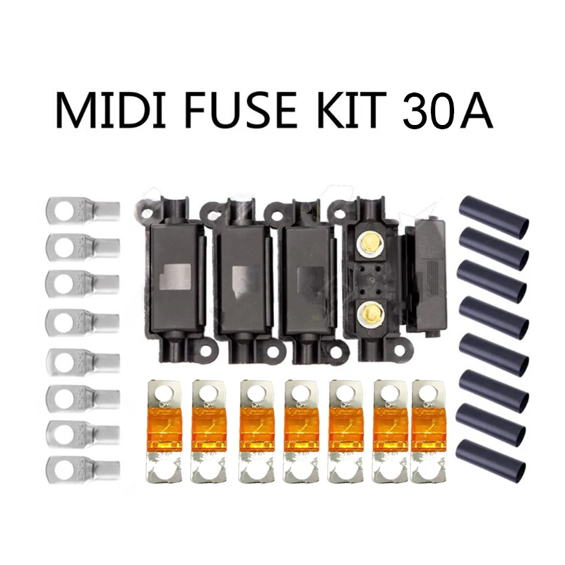 

Предохранитель MIDI 30/40/50/100A, предохранитель с креплением на 4 Анс, базовая пластина, автомобильный автобус, комплект предохранителей с болтом, 32 В, двойной аккумулятор, Болтовой предохранитель