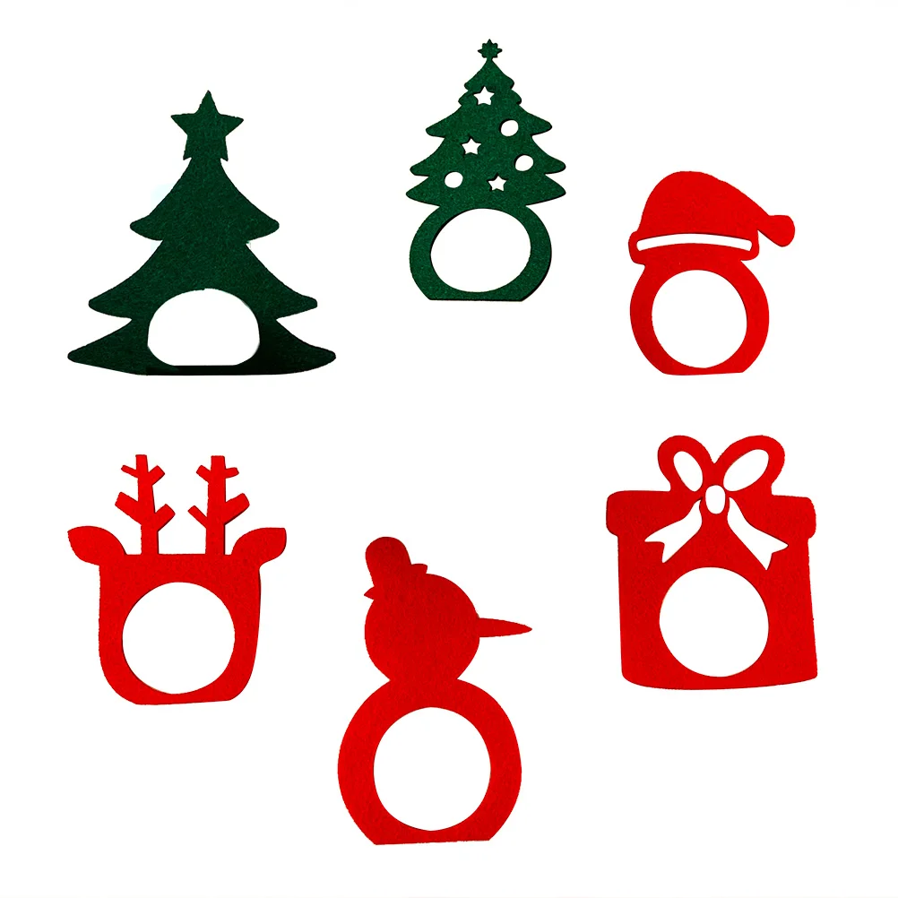 

Rings Napkin Christmas Table Non Woven Fabric Circles Centerpiece Place Setting Reindeer Dinner Tables Decorative